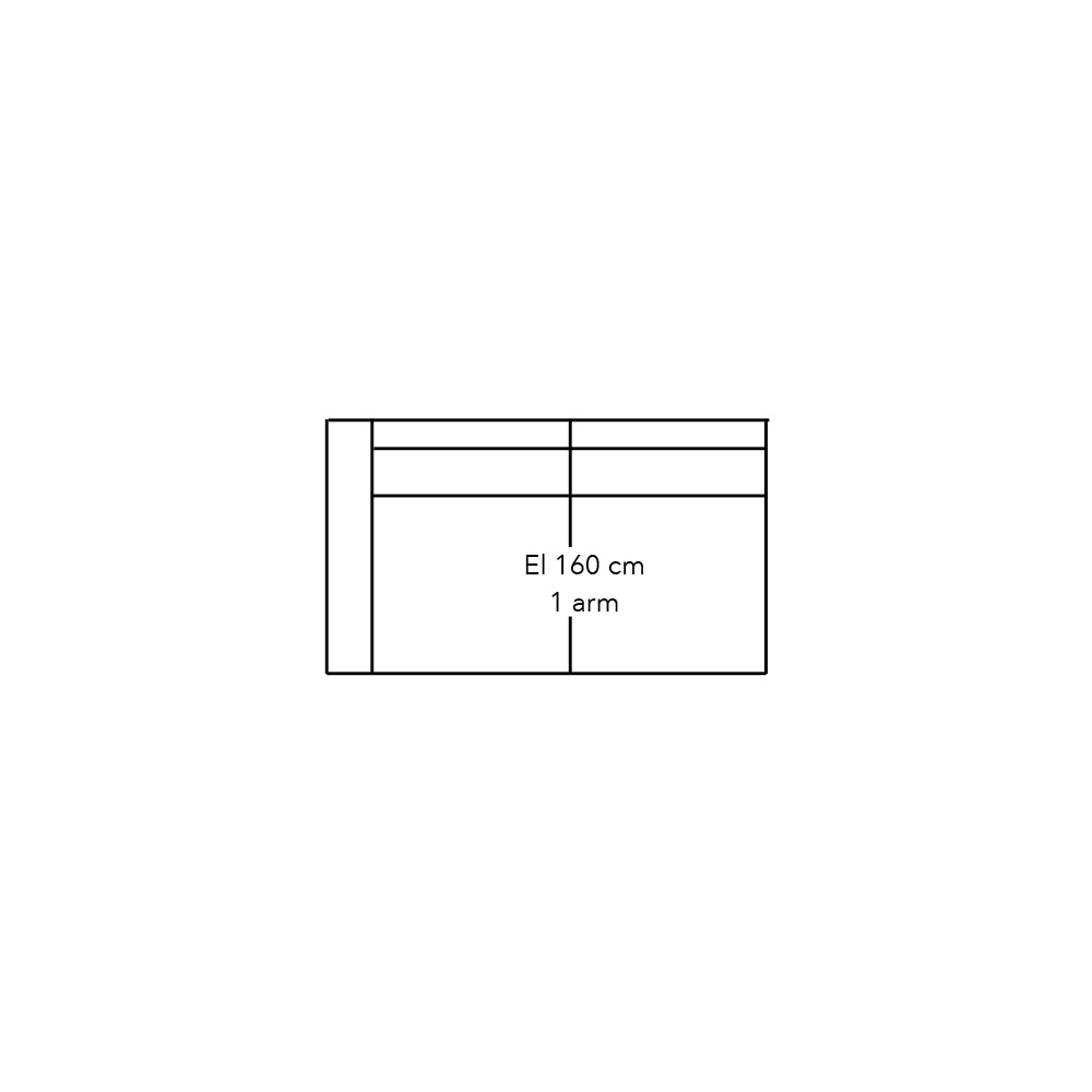 607026 - Element 160 met  1 arm voorstaand Rechts - stofgroep 1