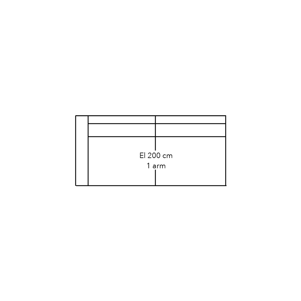 606504 - Element 200 met 1 arm vooraanstaand links - stofgroep 1